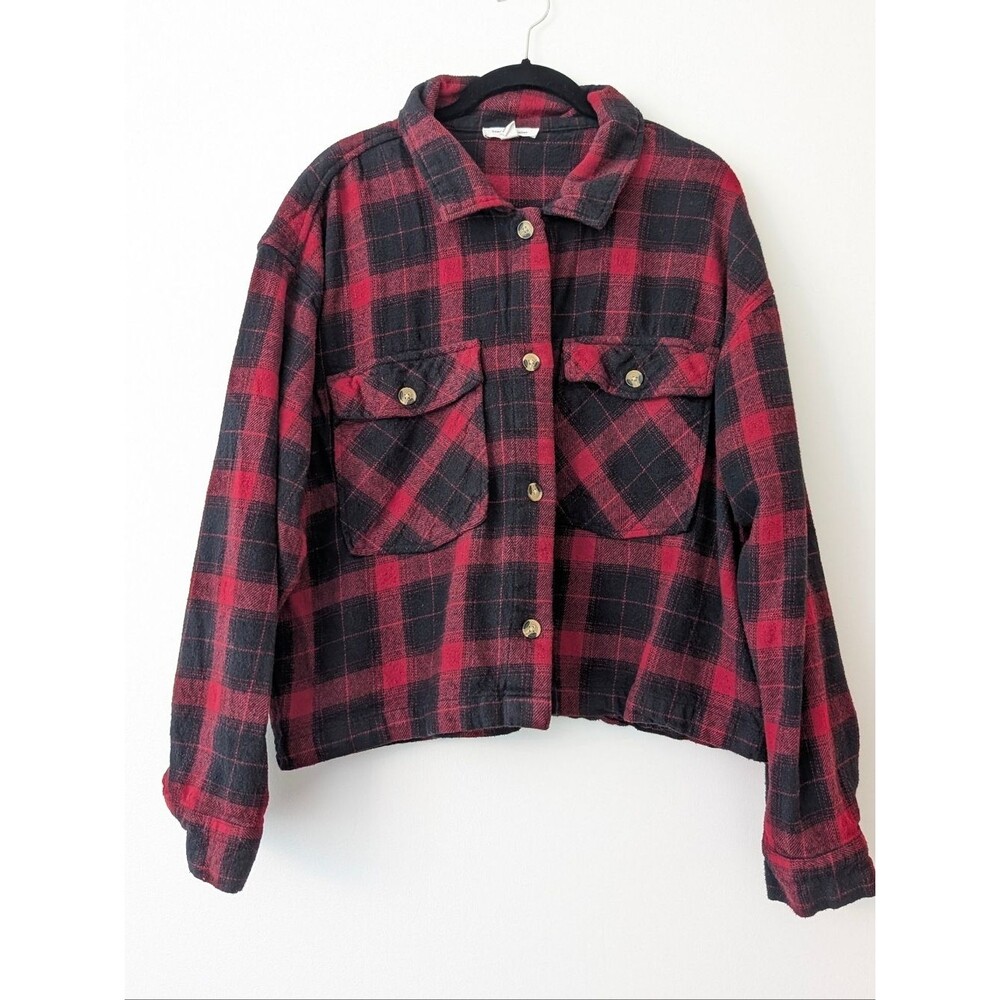 Buffalo Plaid Red & Black Shacket size XL